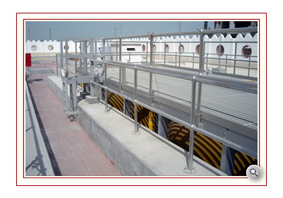 Handrail and Guardrails providing roof top and platform safety in steel, aluminium, grp and stainless from EPSL